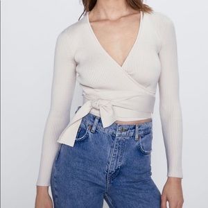 NWT! Zara Ribbed Wrap Top